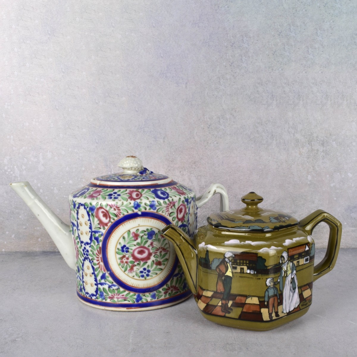 Antique Teapots Chinese Export , Buffalo Pottery