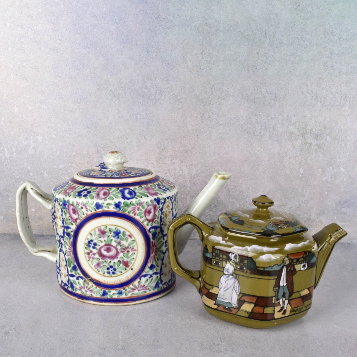 Antique Teapots Chinese Export , Buffalo Pottery