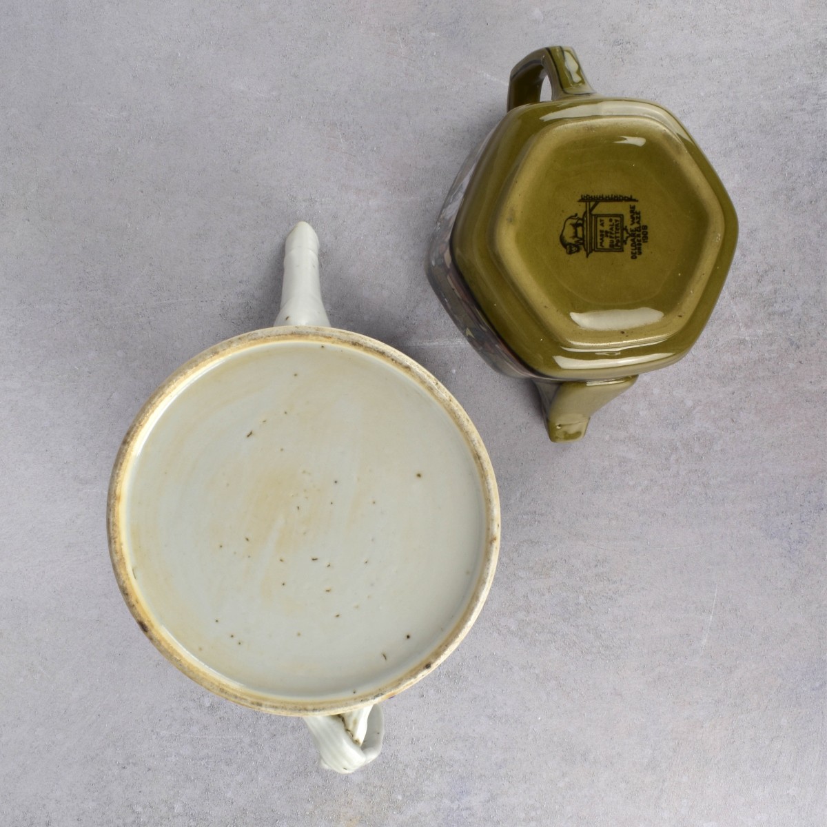 Antique Teapots Chinese Export , Buffalo Pottery