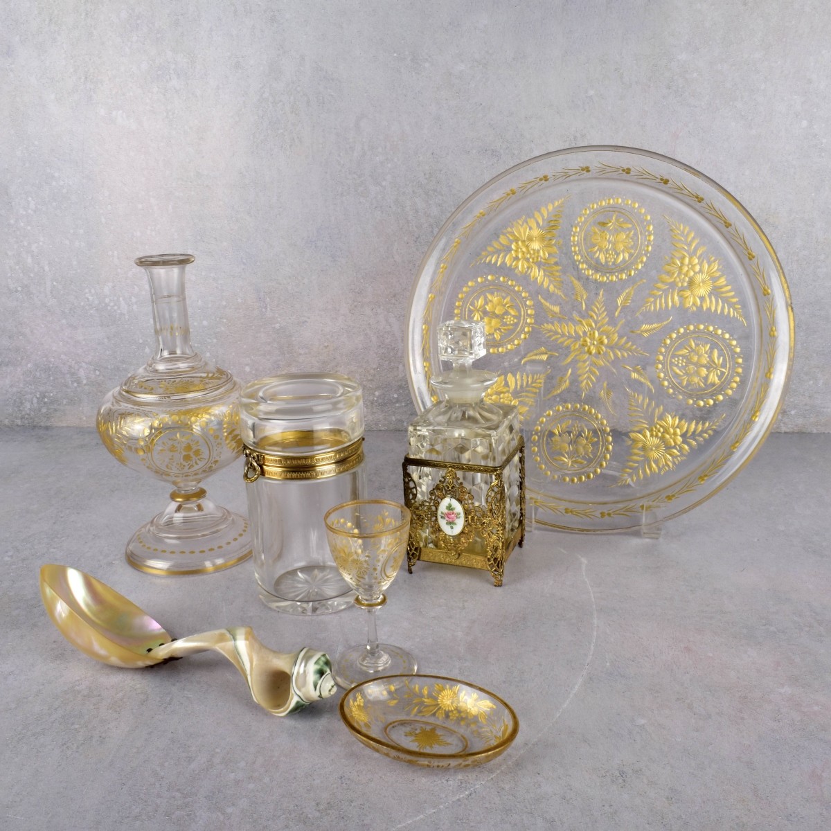 Assorted Antique Crystal Items