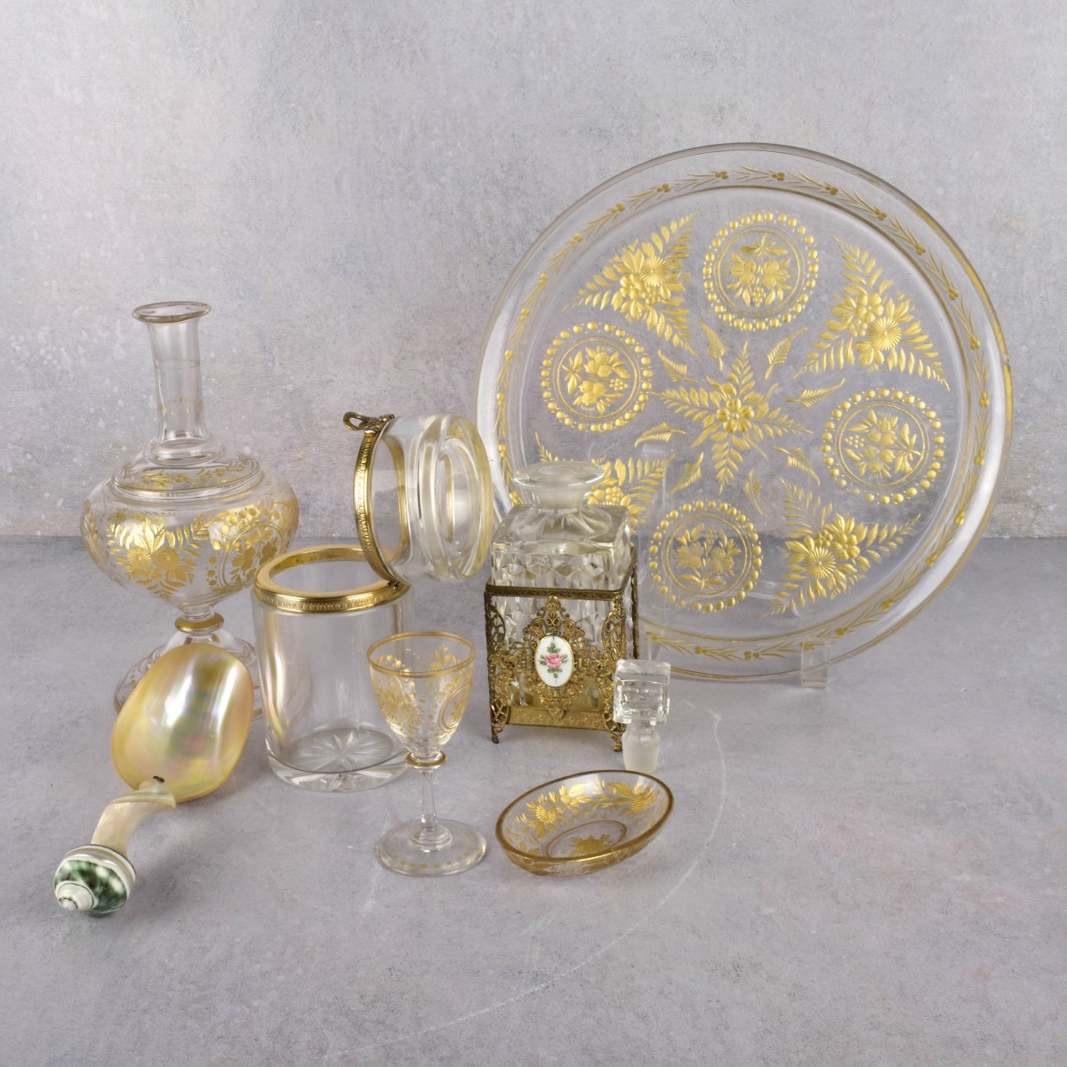 Assorted Antique Crystal Items