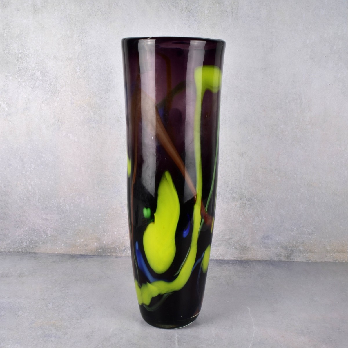 Modern Large Art Glass Cylindrical Vase