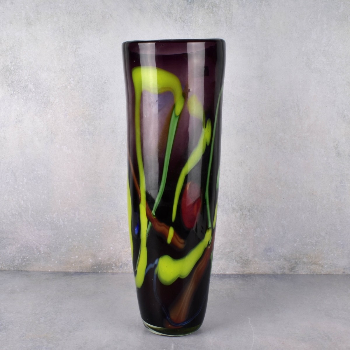 Modern Large Art Glass Cylindrical Vase