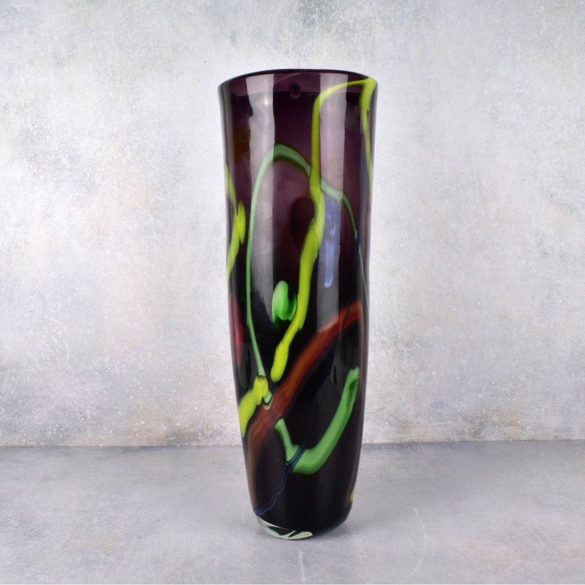 Modern Large Art Glass Cylindrical Vase