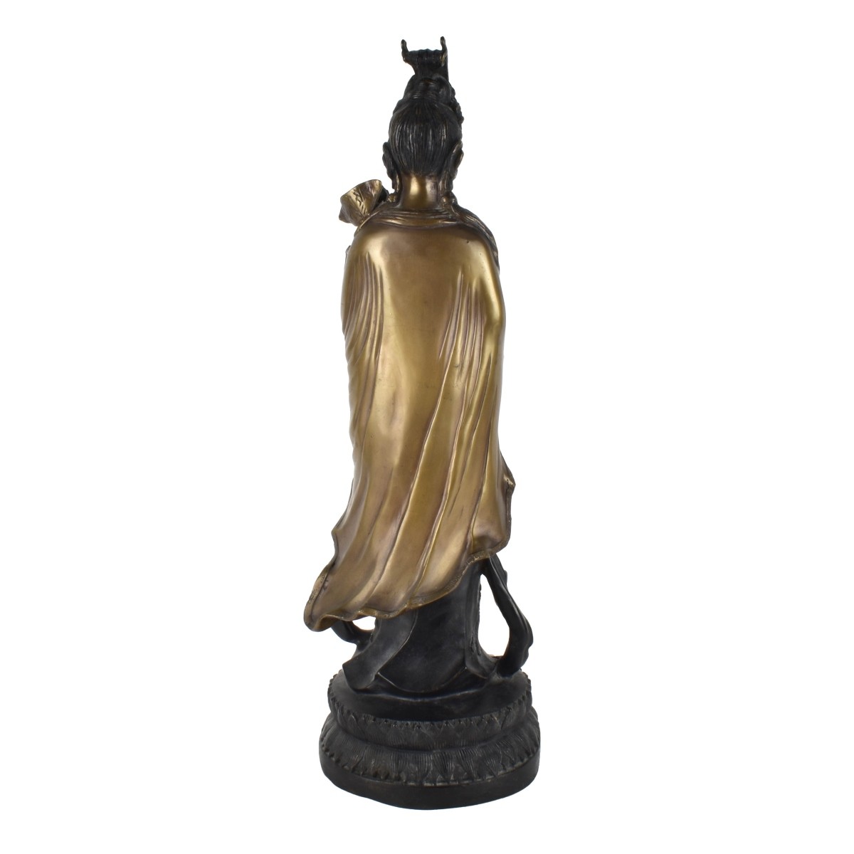Chinese Polychrome Bronze Guanyin