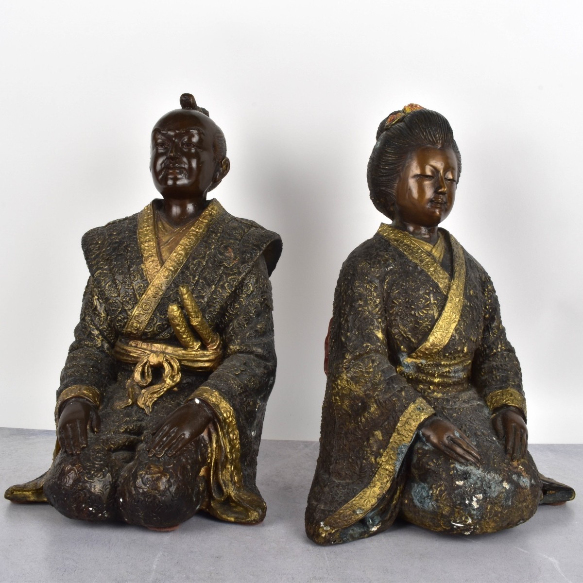 Japanese Polychrome Seated Figures