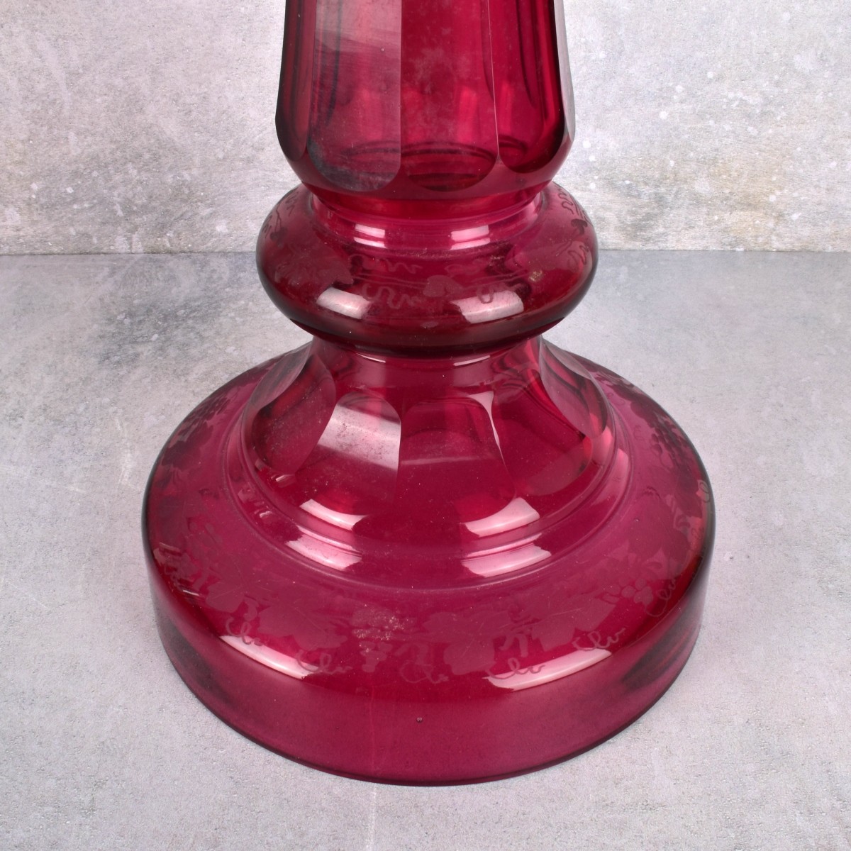Cranberry Red Crystal Luster Lamps