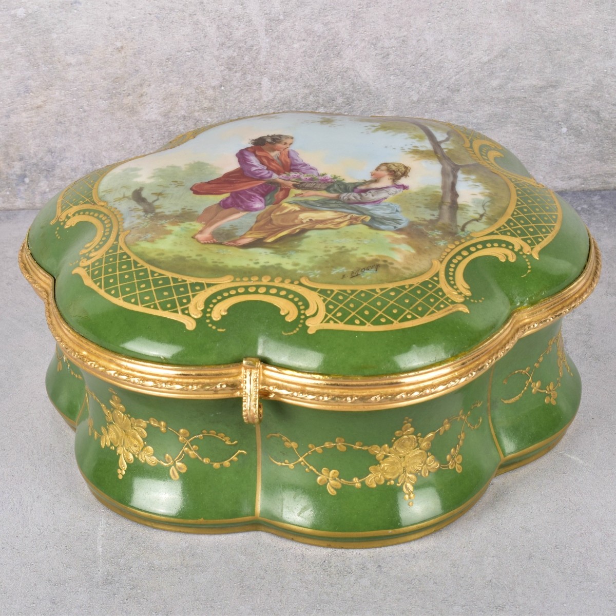 Large French Sevres Porcelain Box