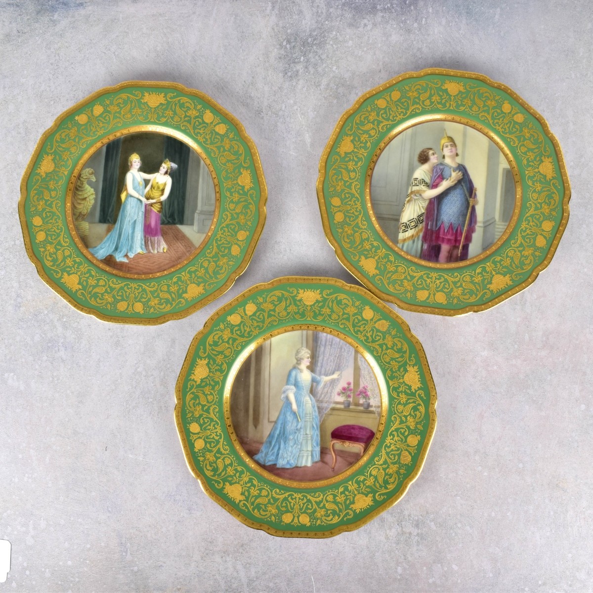 Black Knight Hand Painted Cabinet Plates