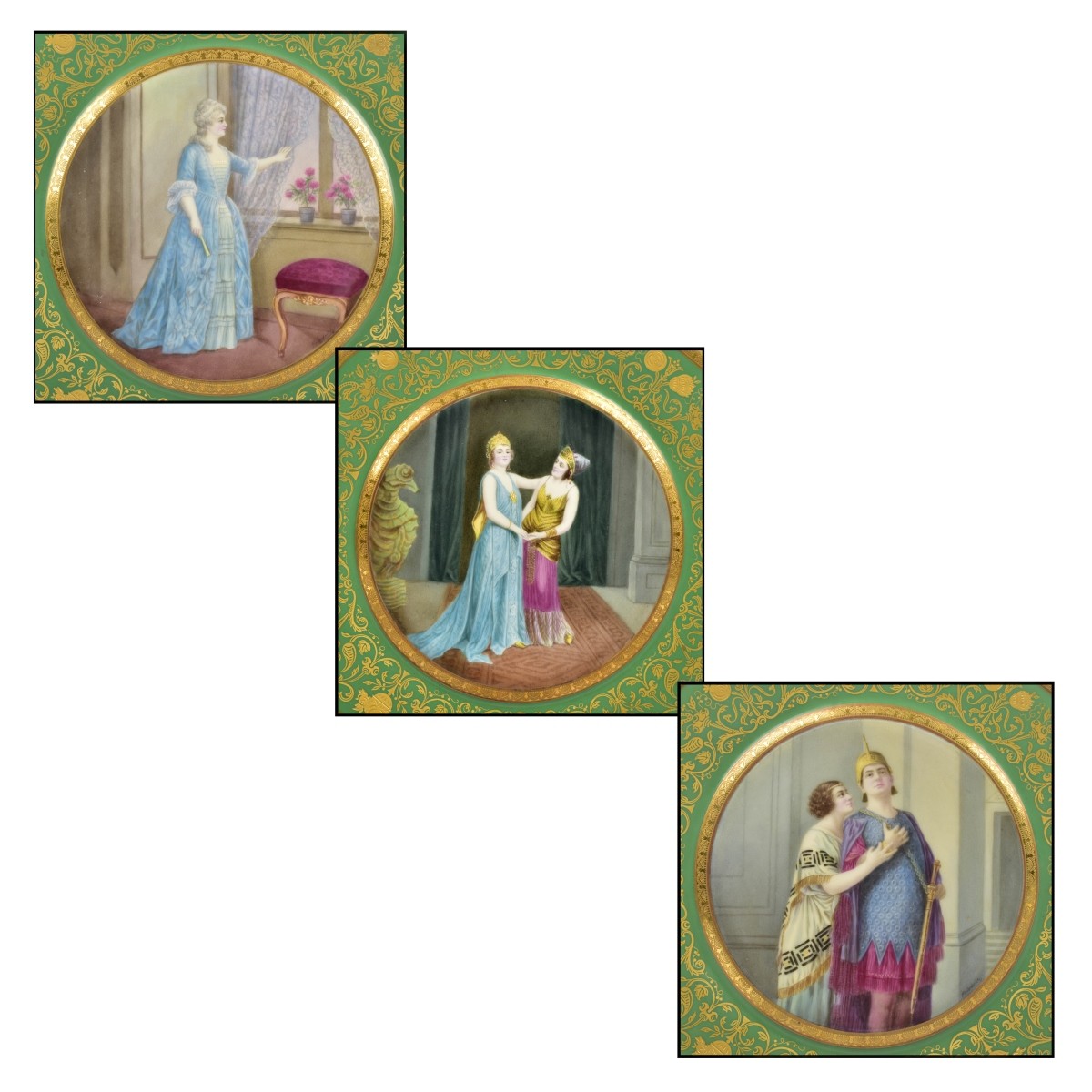 Black Knight Hand Painted Cabinet Plates