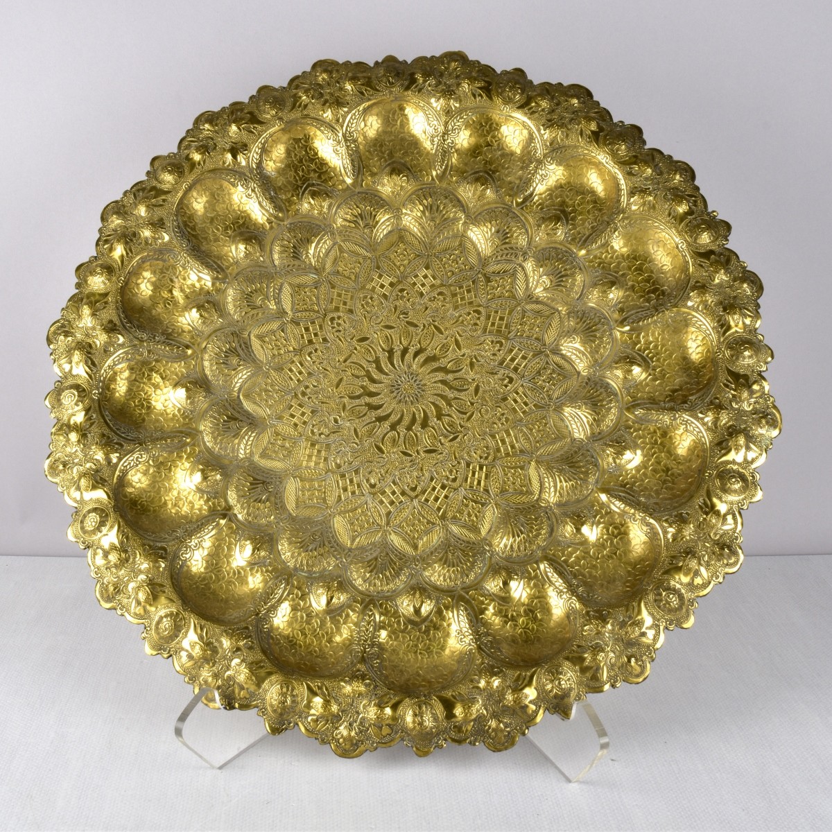 Heavy Brass Repousse Tray