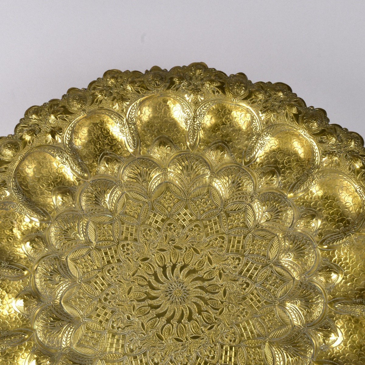 Heavy Brass Repousse Tray