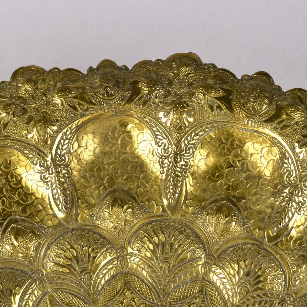Heavy Brass Repousse Tray