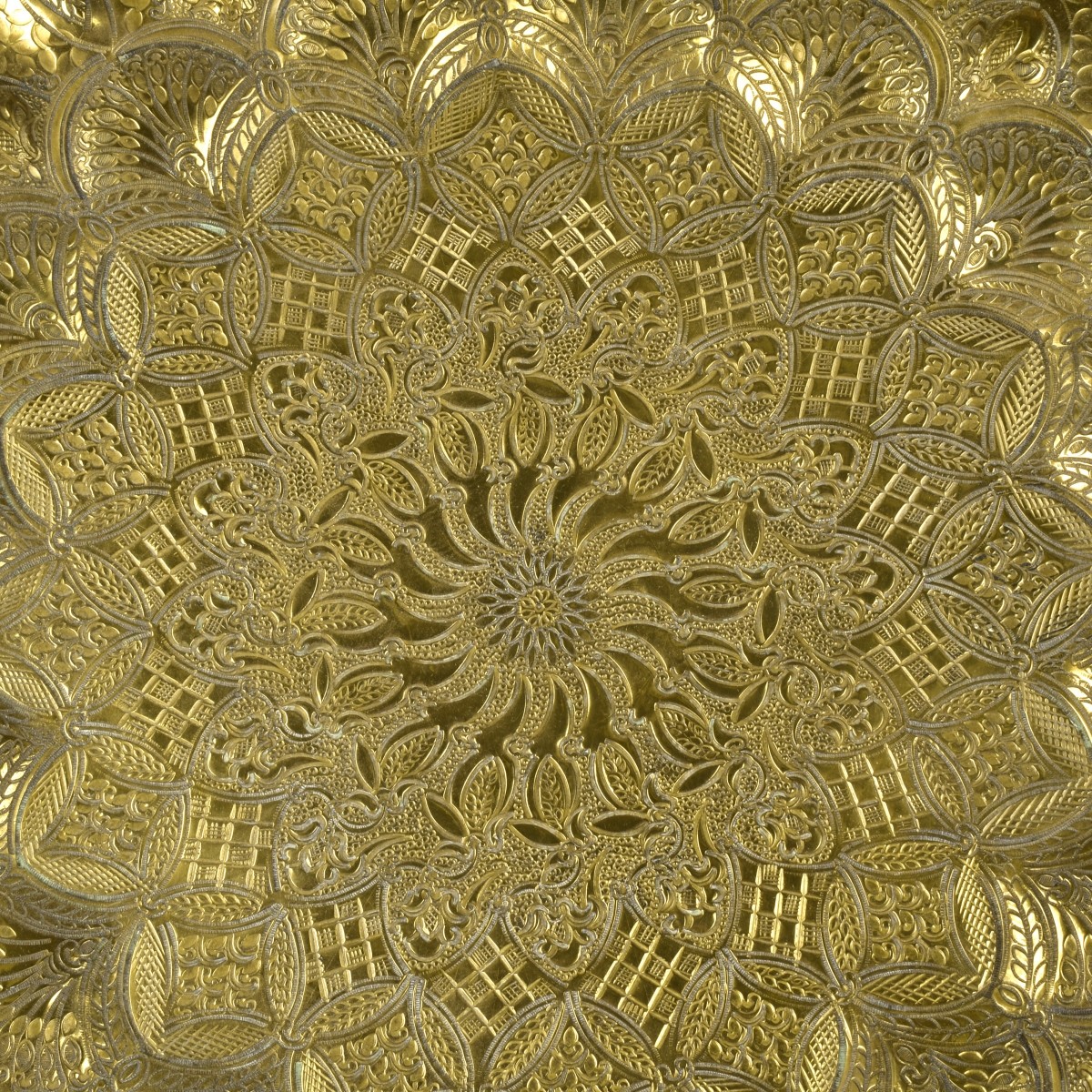 Heavy Brass Repousse Tray