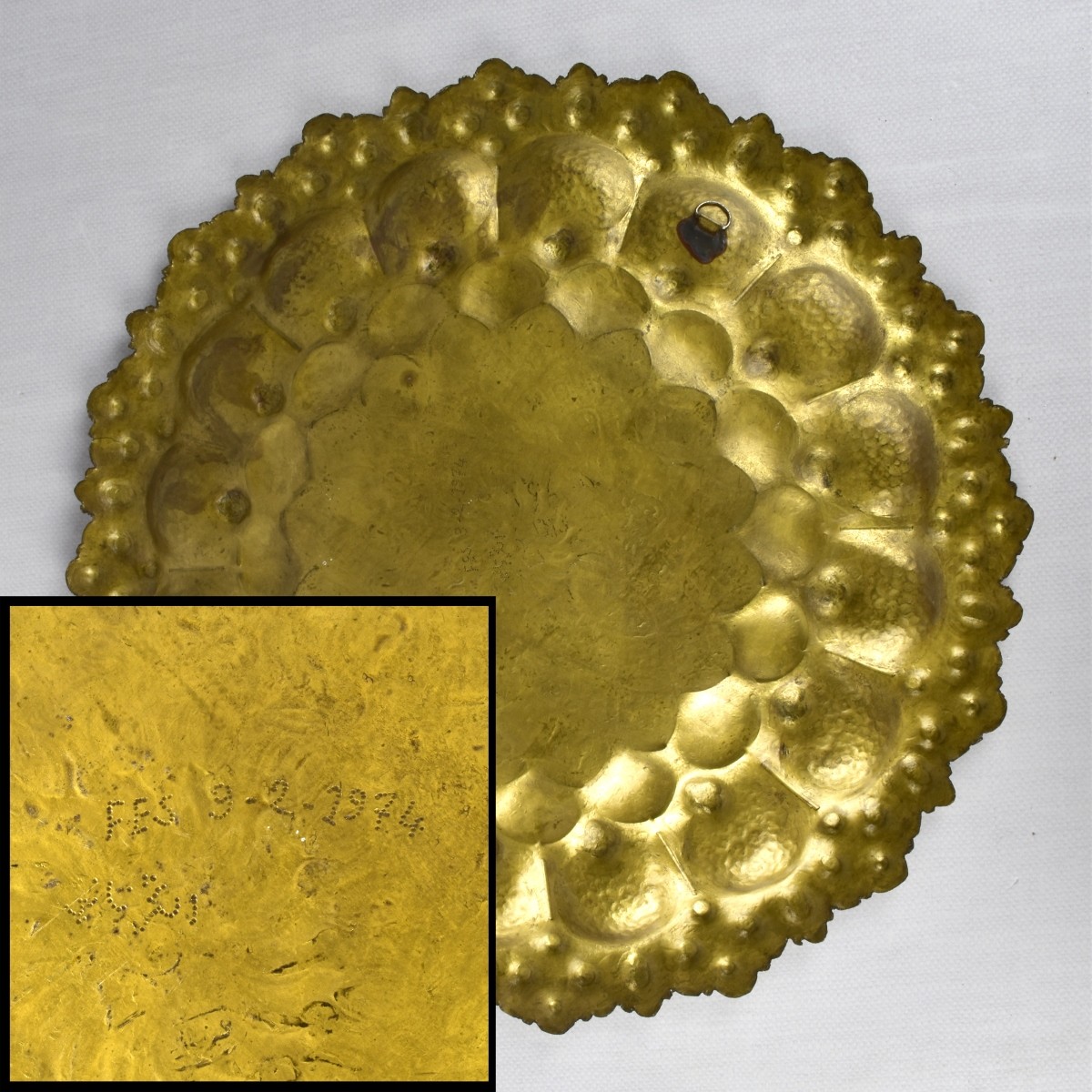 Heavy Brass Repousse Tray