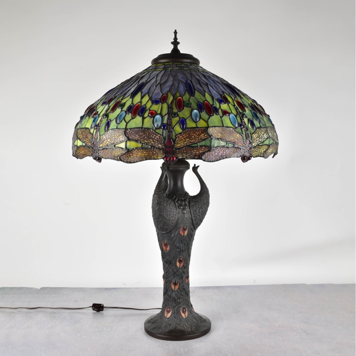 Vintage Tiffany Style Dragonfly Lamp