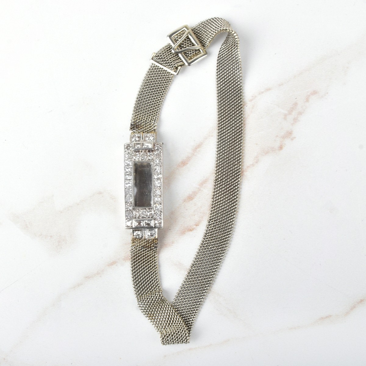 Deco Diamond and Platinum Watch Case