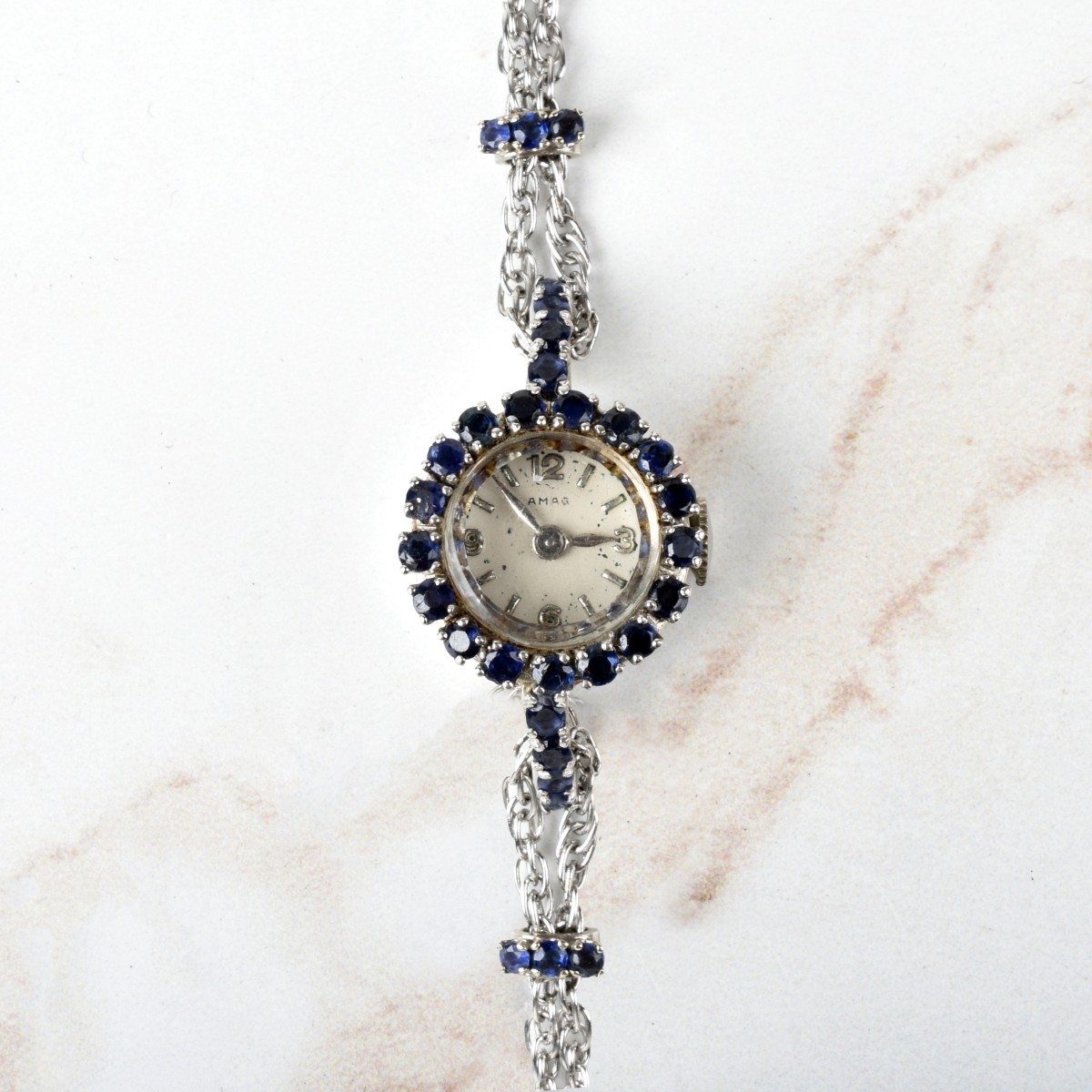 Amag Sapphire and 14K Watch