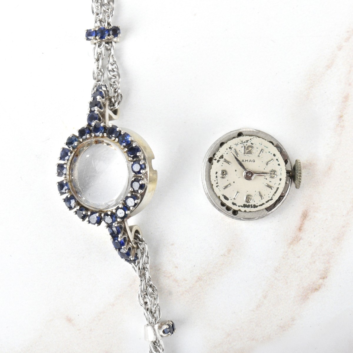 Amag Sapphire and 14K Watch