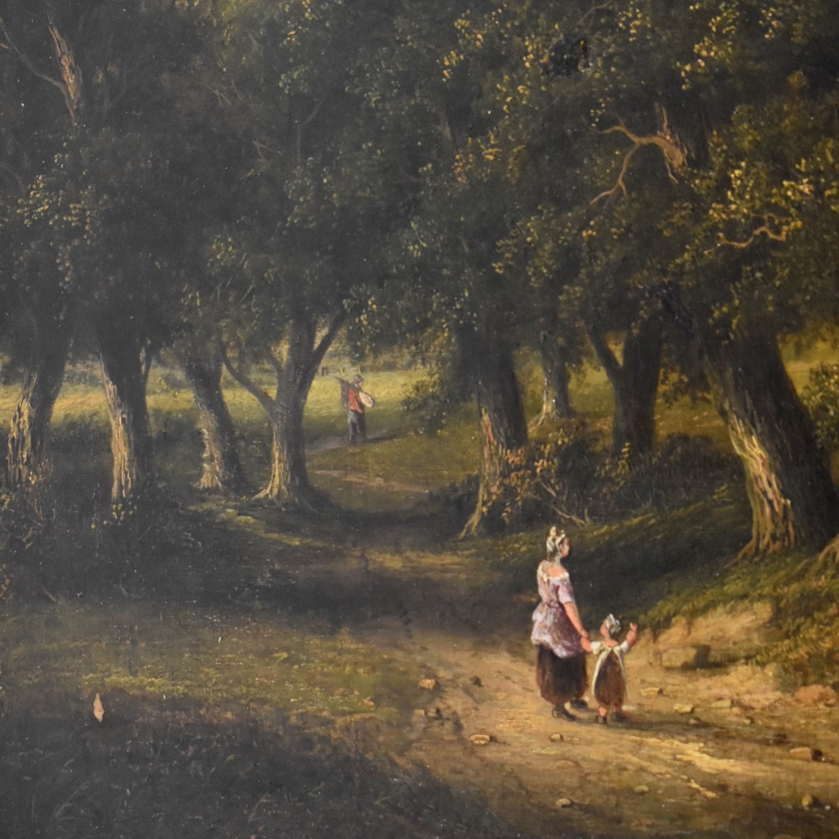 Antique American School Oil on Canvas Landscape