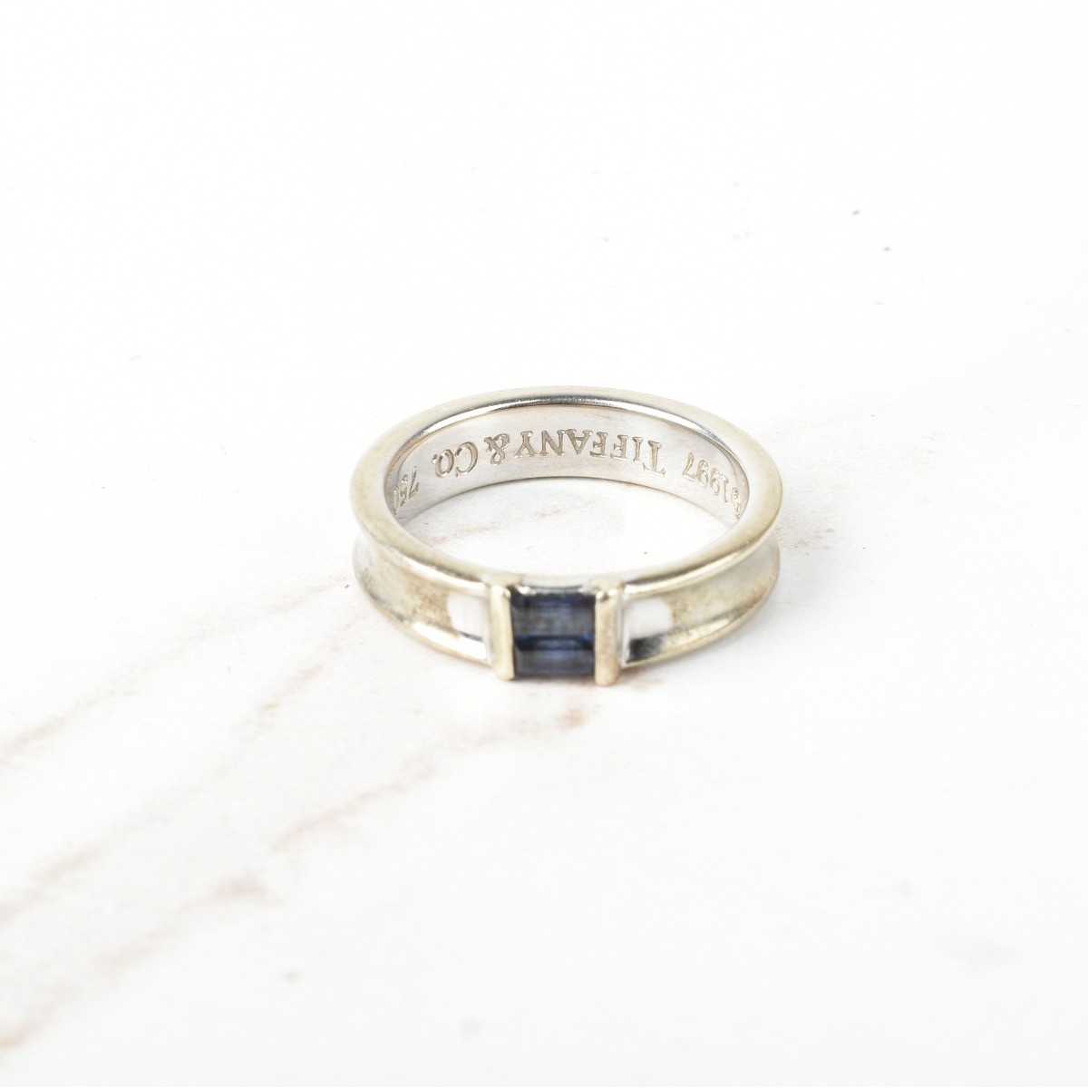 Tiffany & Co 18K and Sapphire Ring