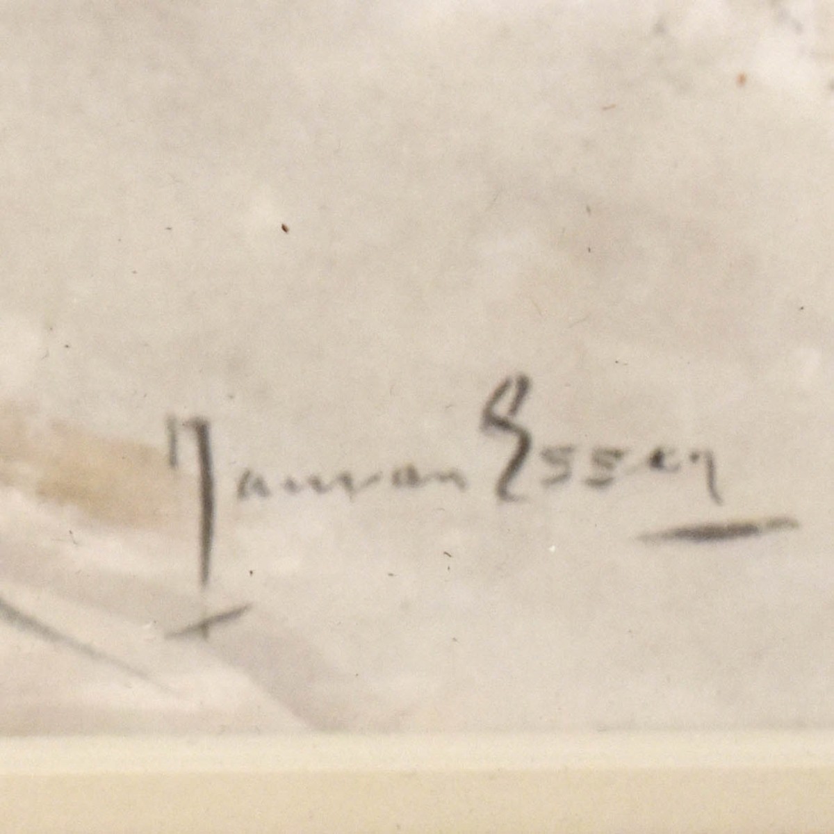 Antique Watercolor on Paper of a Pastoral Scene