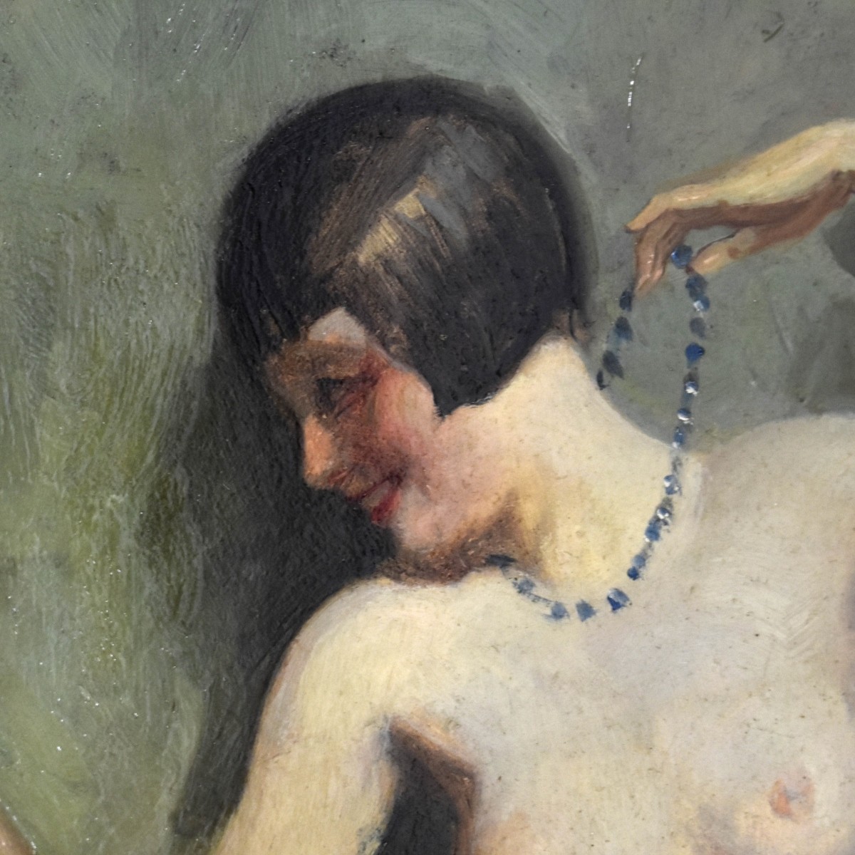 Oil On Board Nude Female Flapper Era 1920s