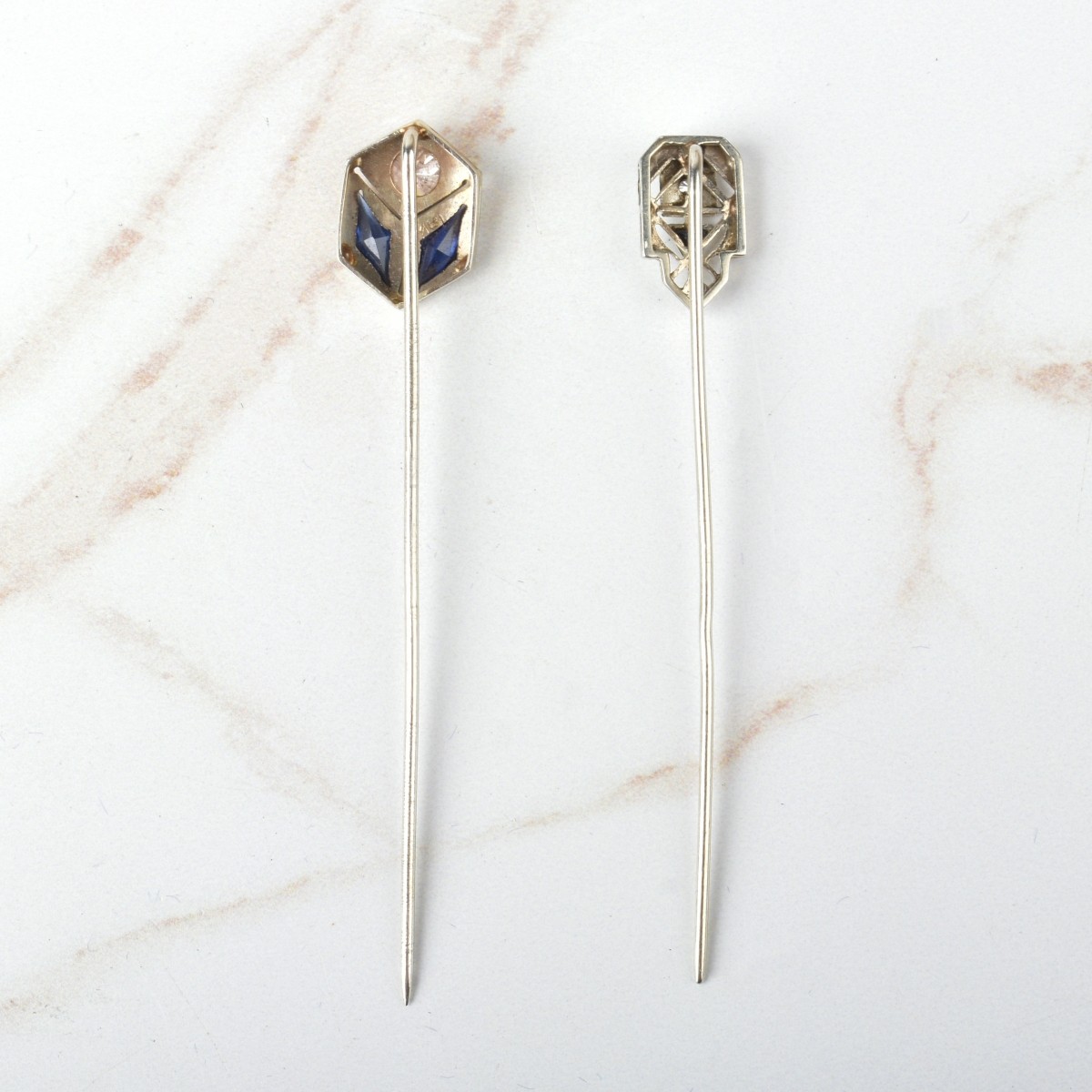 Diamond and Sapphire Stick Pins
