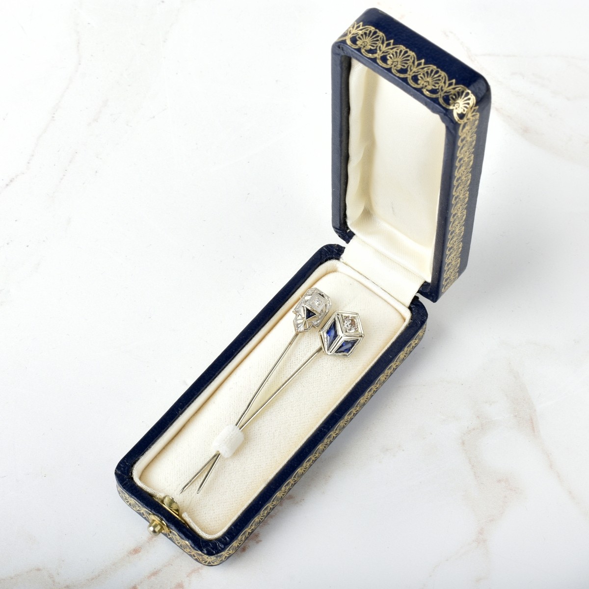 Diamond and Sapphire Stick Pins