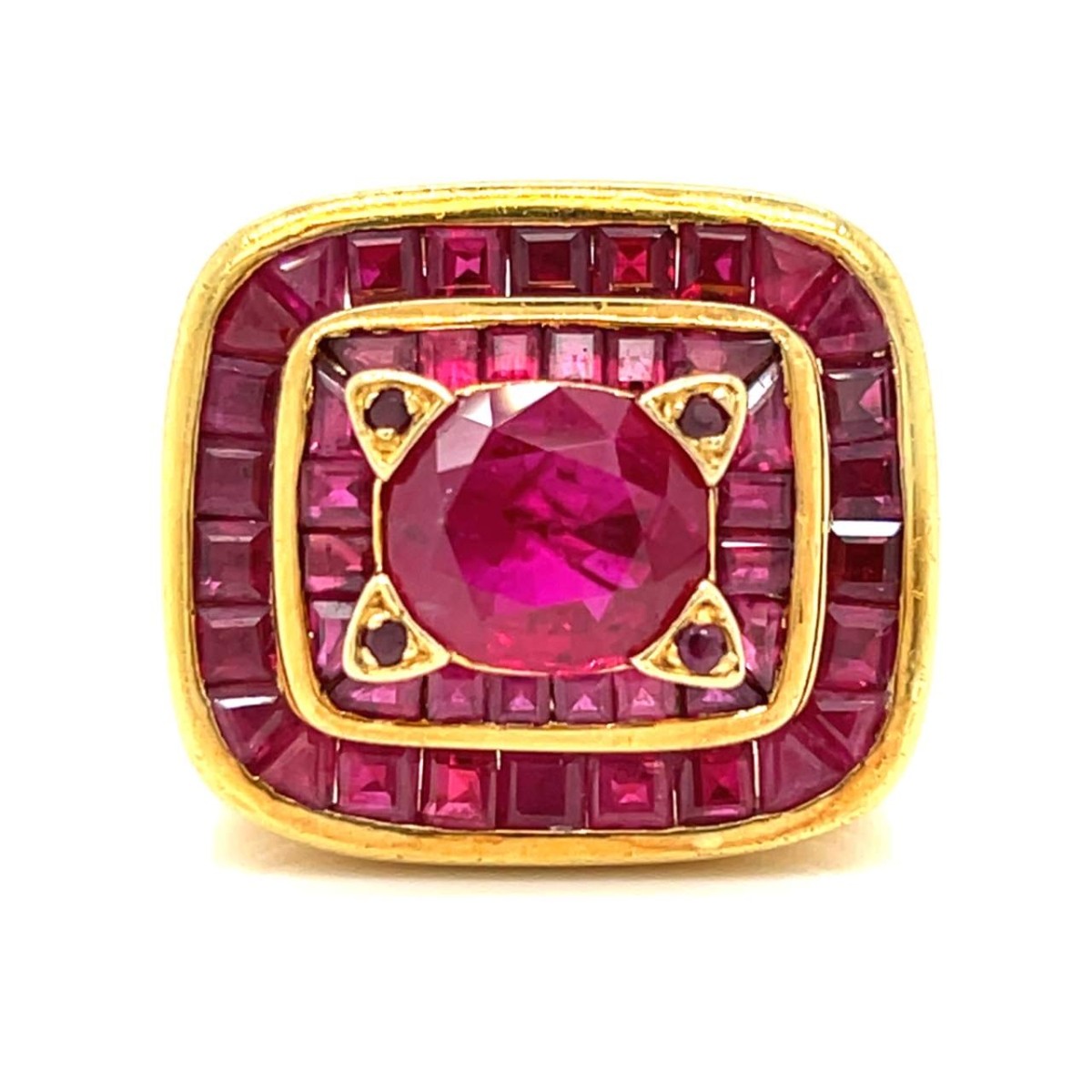 GIA Ruby and 18K Ring