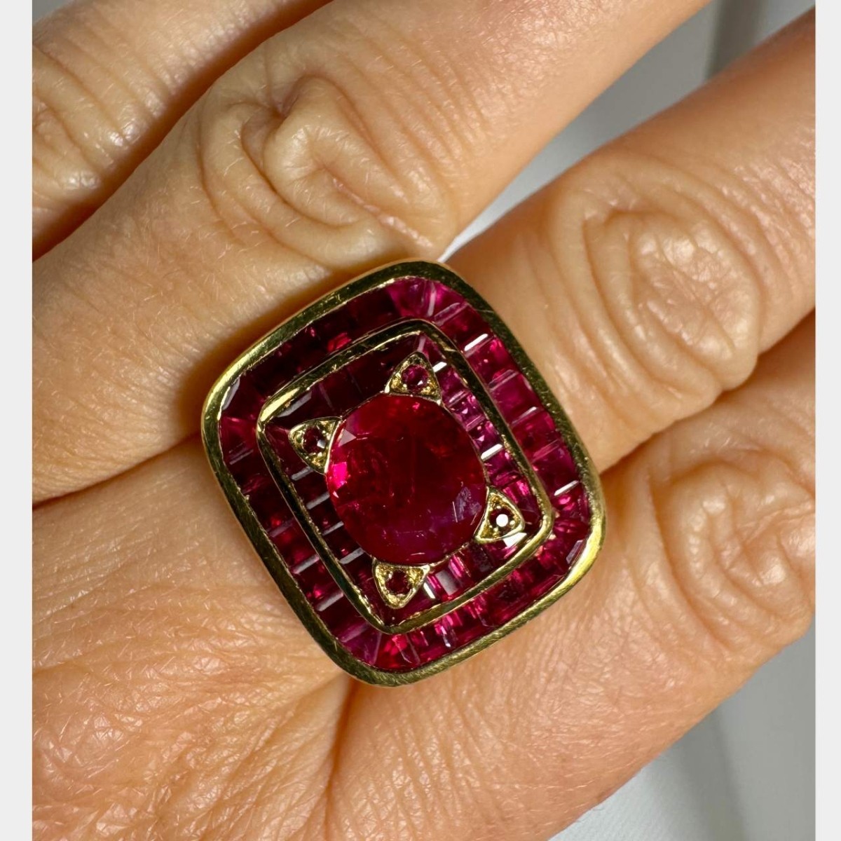 GIA Ruby and 18K Ring
