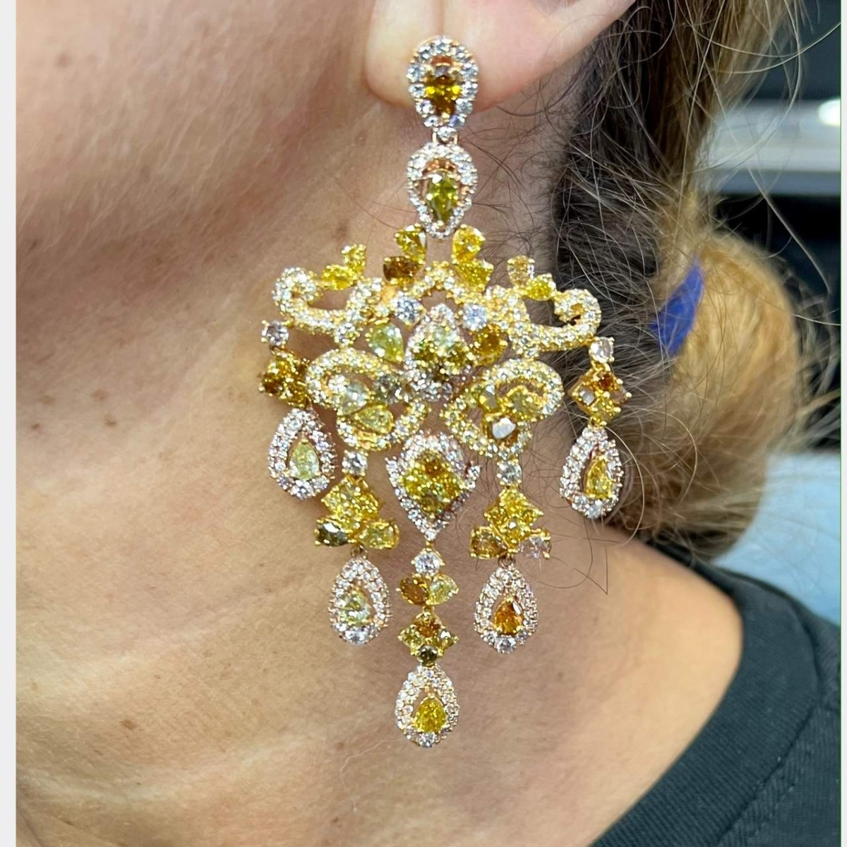 Diamond and 18K Earrings