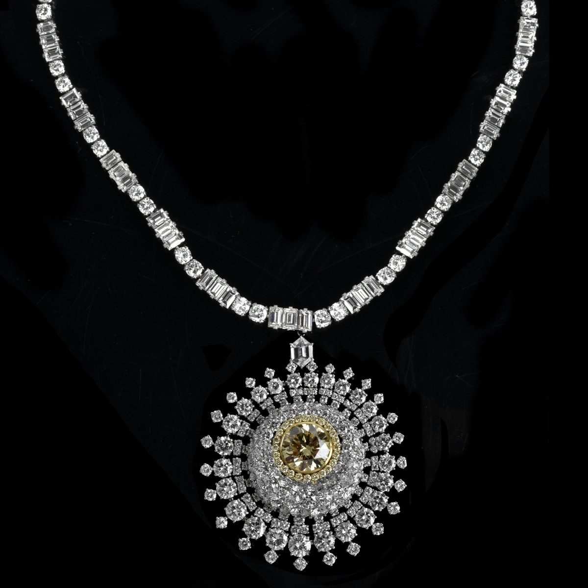 GIA Diamond and Platinum Necklace