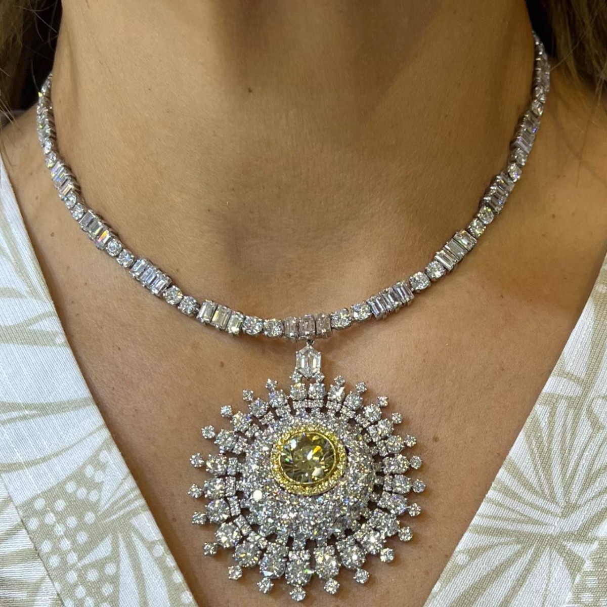 GIA Diamond and Platinum Necklace