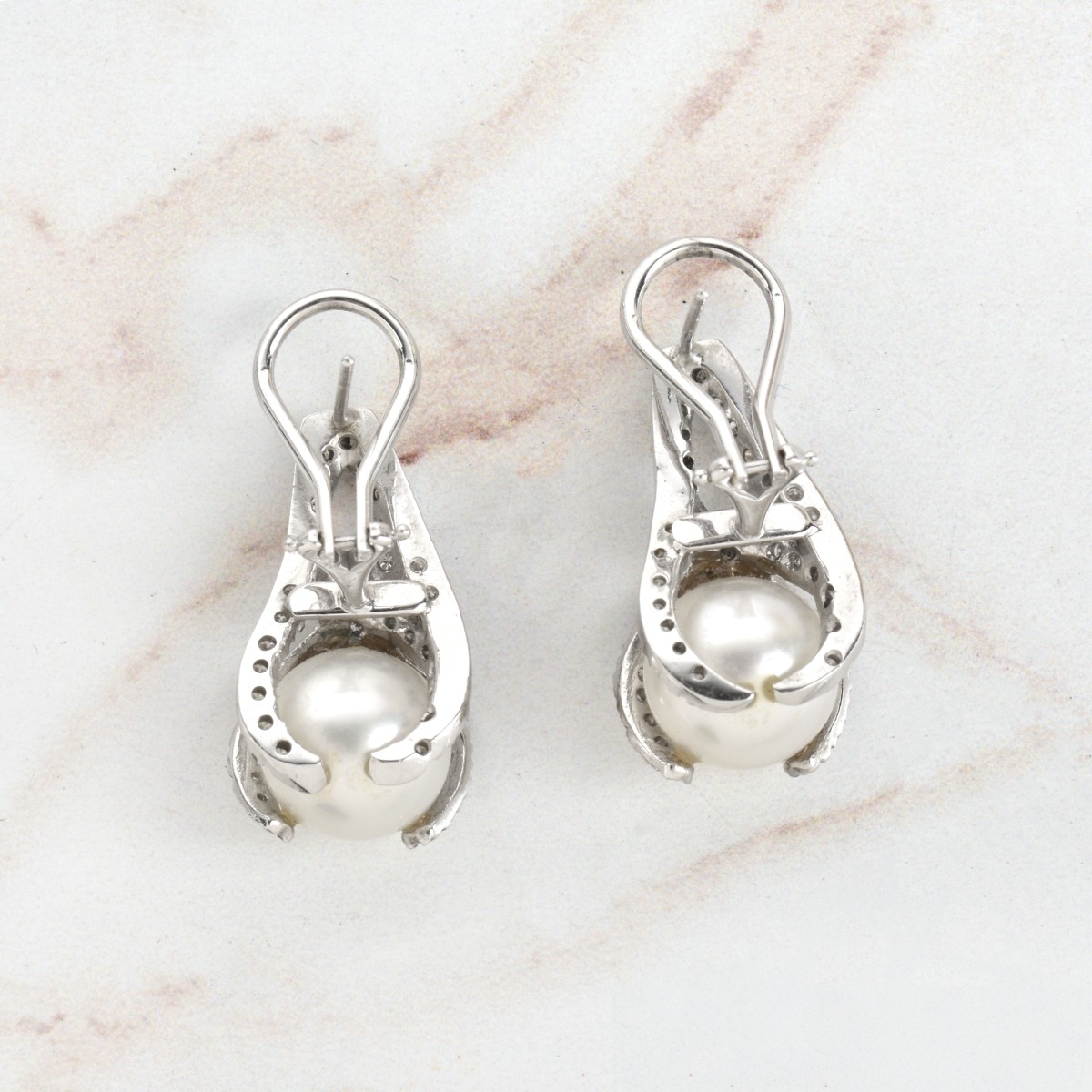 Pearl, Diamond and 14K Earring