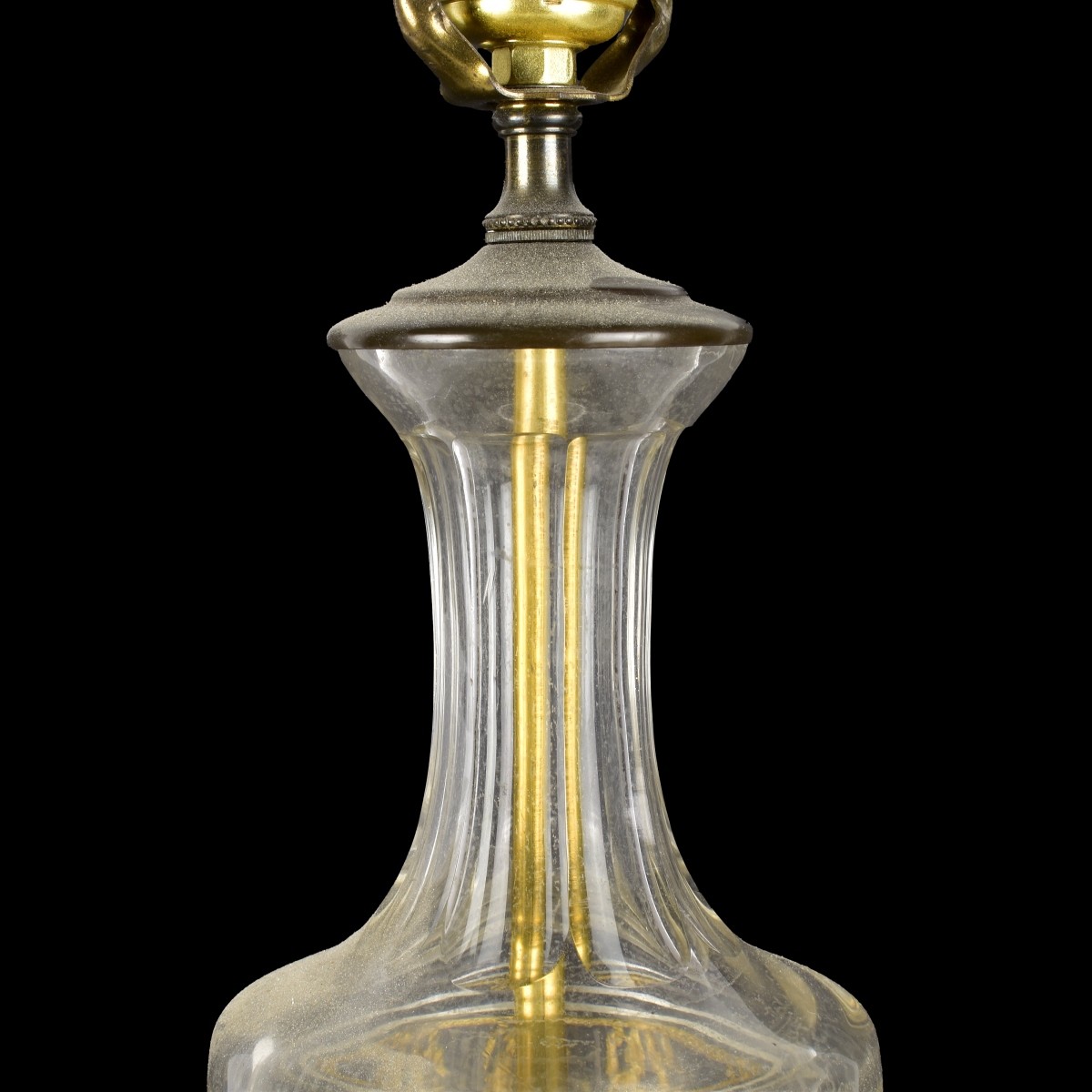Antique Baccarat Bronze Mount Crystal Lamp