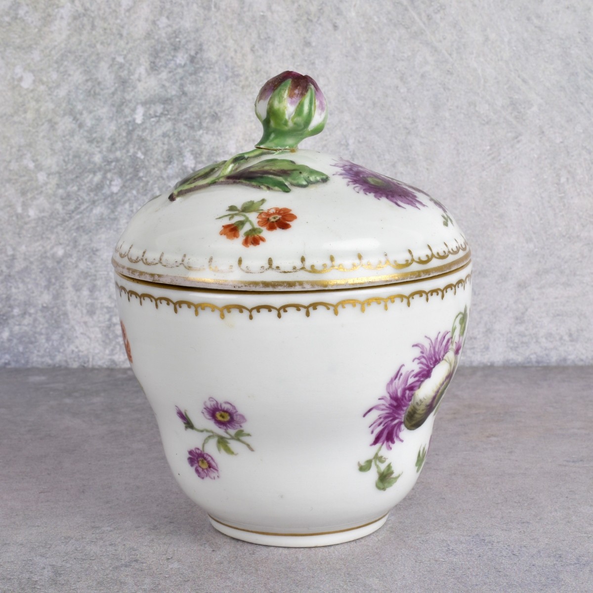 19th Century Meissen Porcelain Lidded Cup