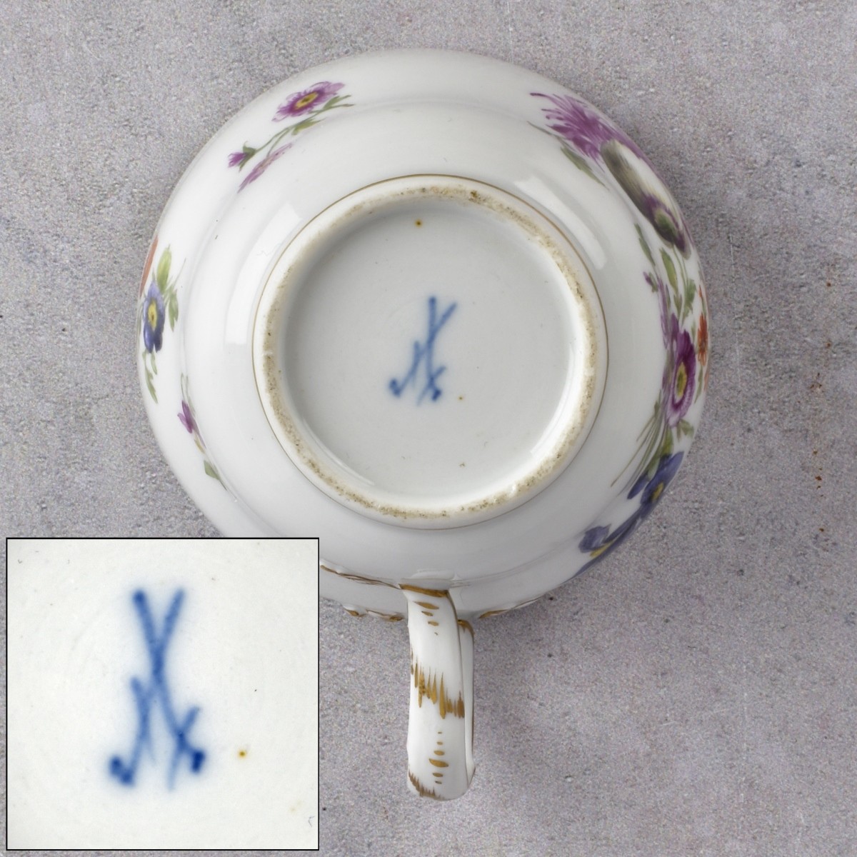 19th Century Meissen Porcelain Lidded Cup