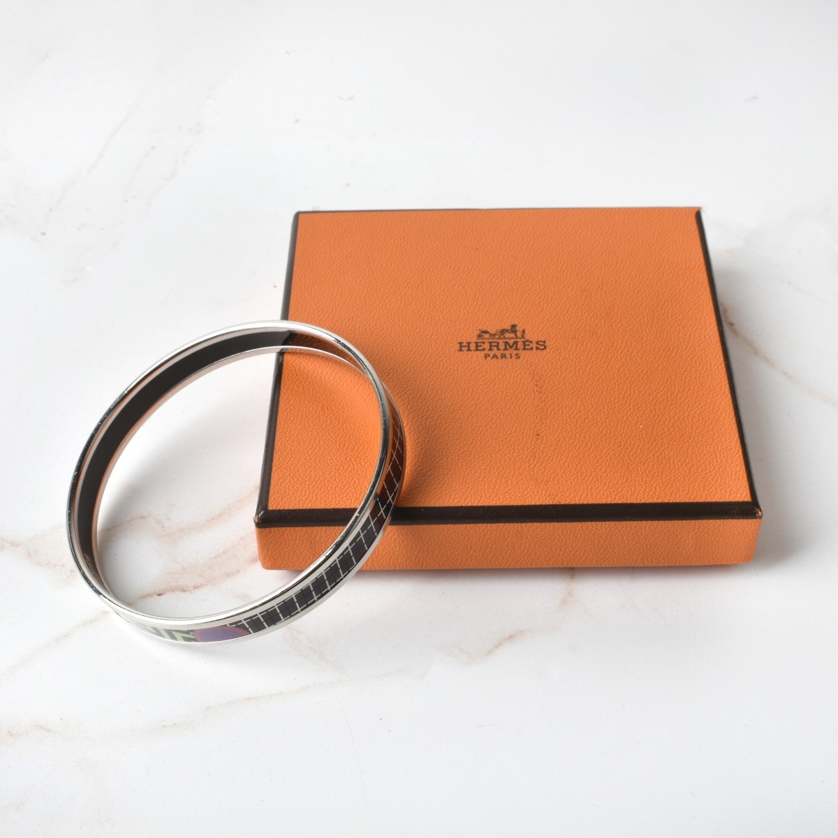 Hermes Enamel Bangle Bracelet