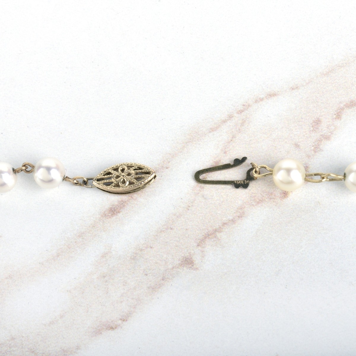 Pearl and 10K Necklace