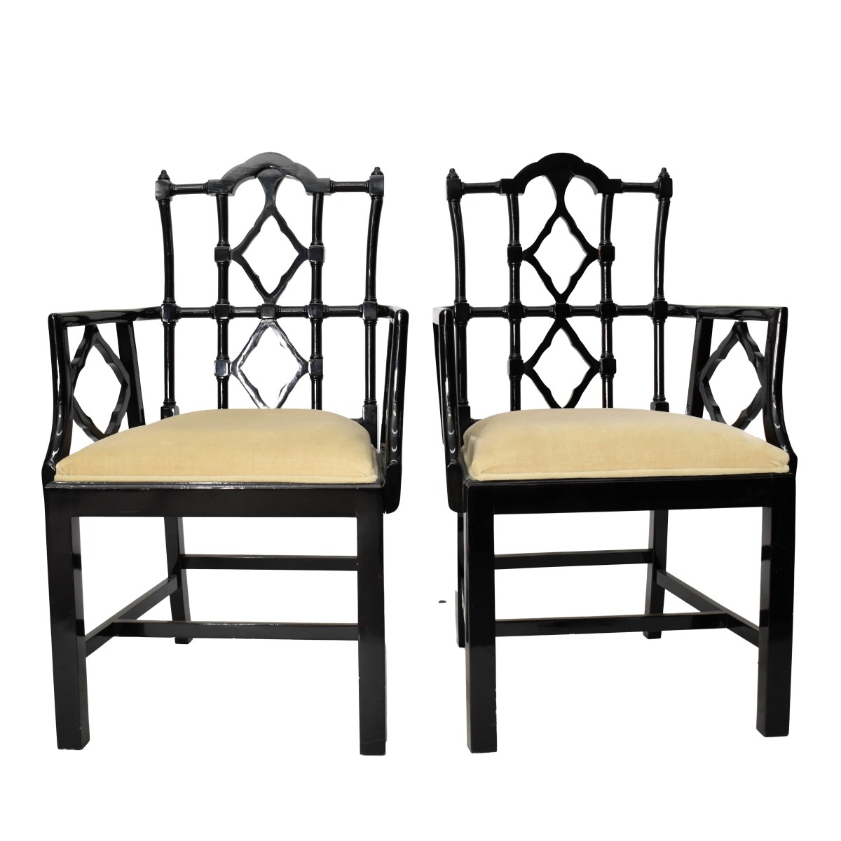 Vtg. Chinese Chippendale/Hollywood Regency Chairs