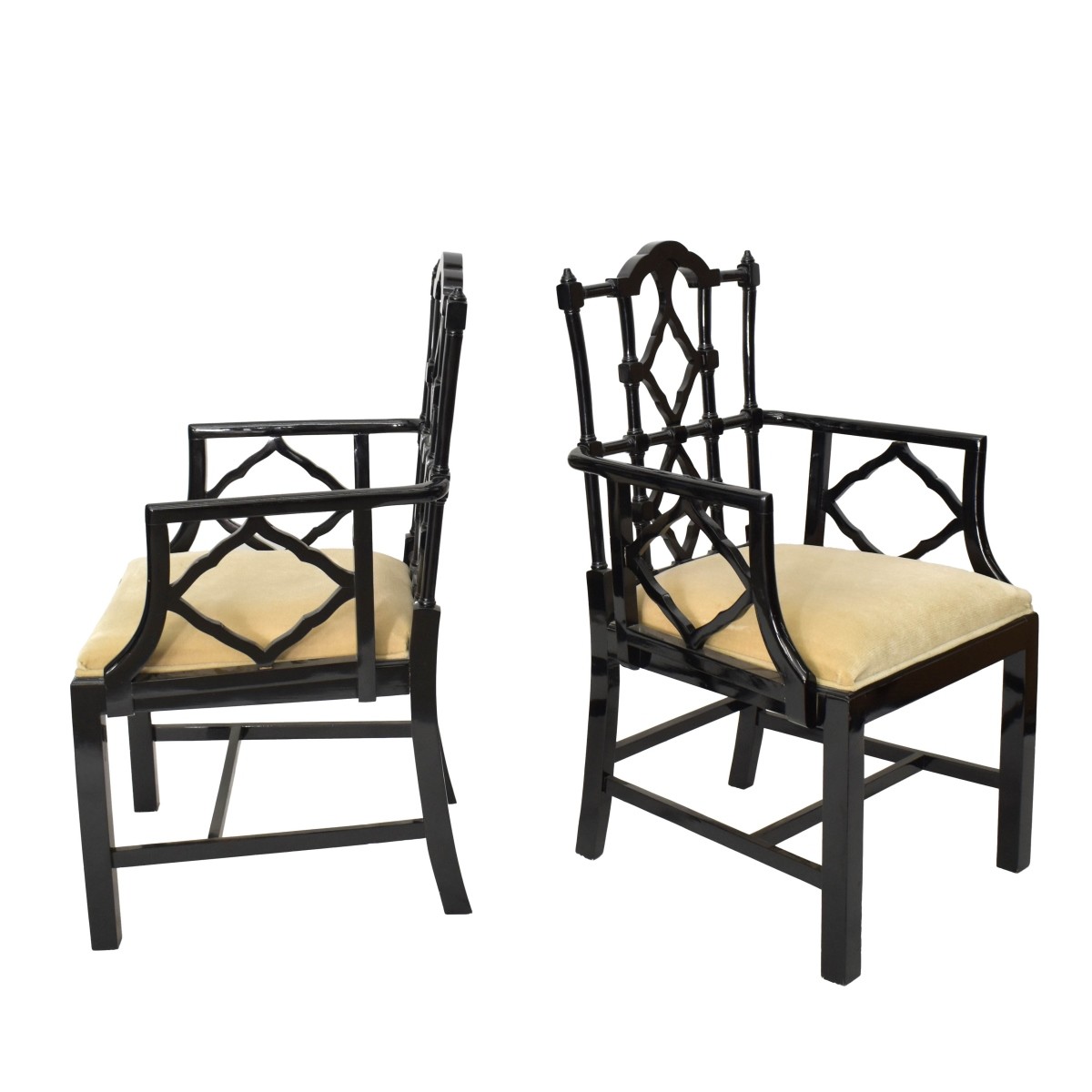 Vtg. Chinese Chippendale/Hollywood Regency Chairs