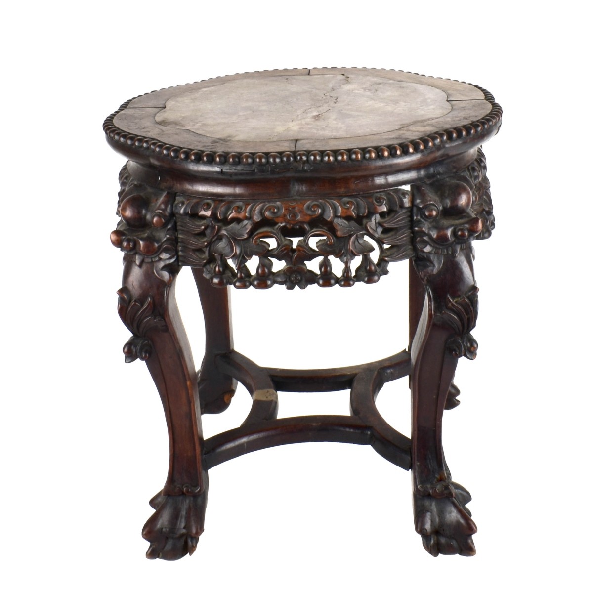 Antique Chinese Carved Hard Wood Table