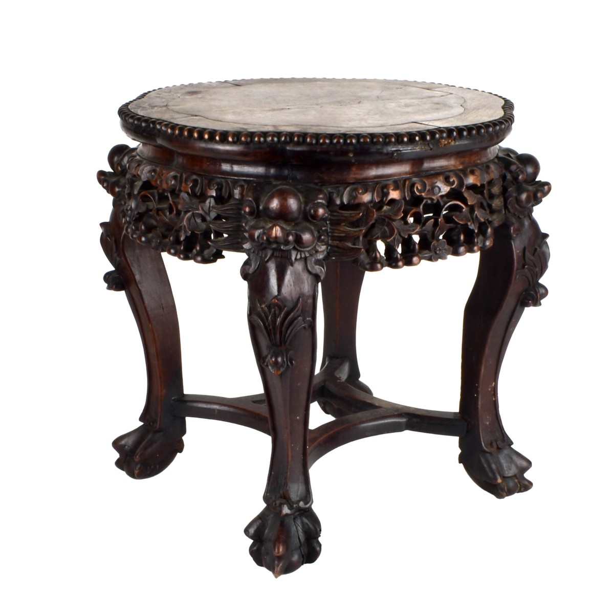 Antique Chinese Carved Hard Wood Table