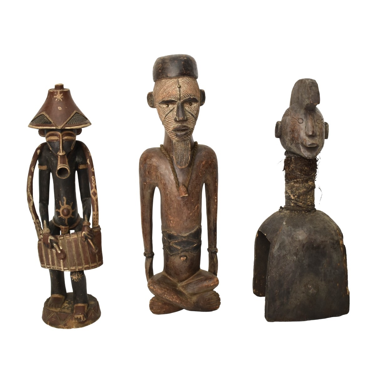 Vintage African Carved Wood Figures
