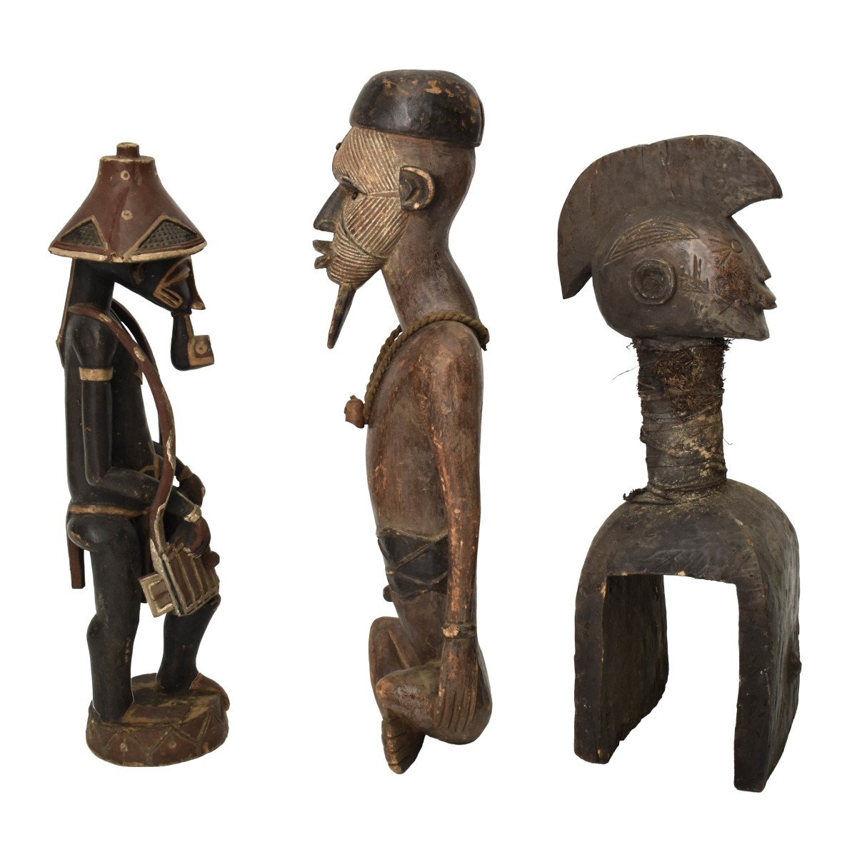 Vintage African Carved Wood Figures