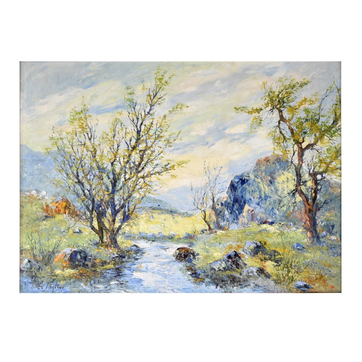 E. Tanturi Landscape Oil On Canvas