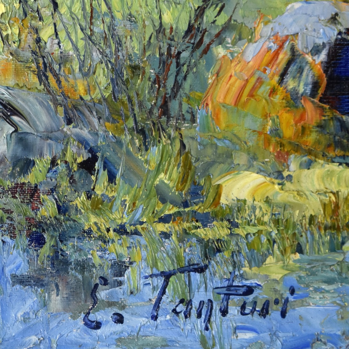 E. Tanturi Landscape Oil On Canvas