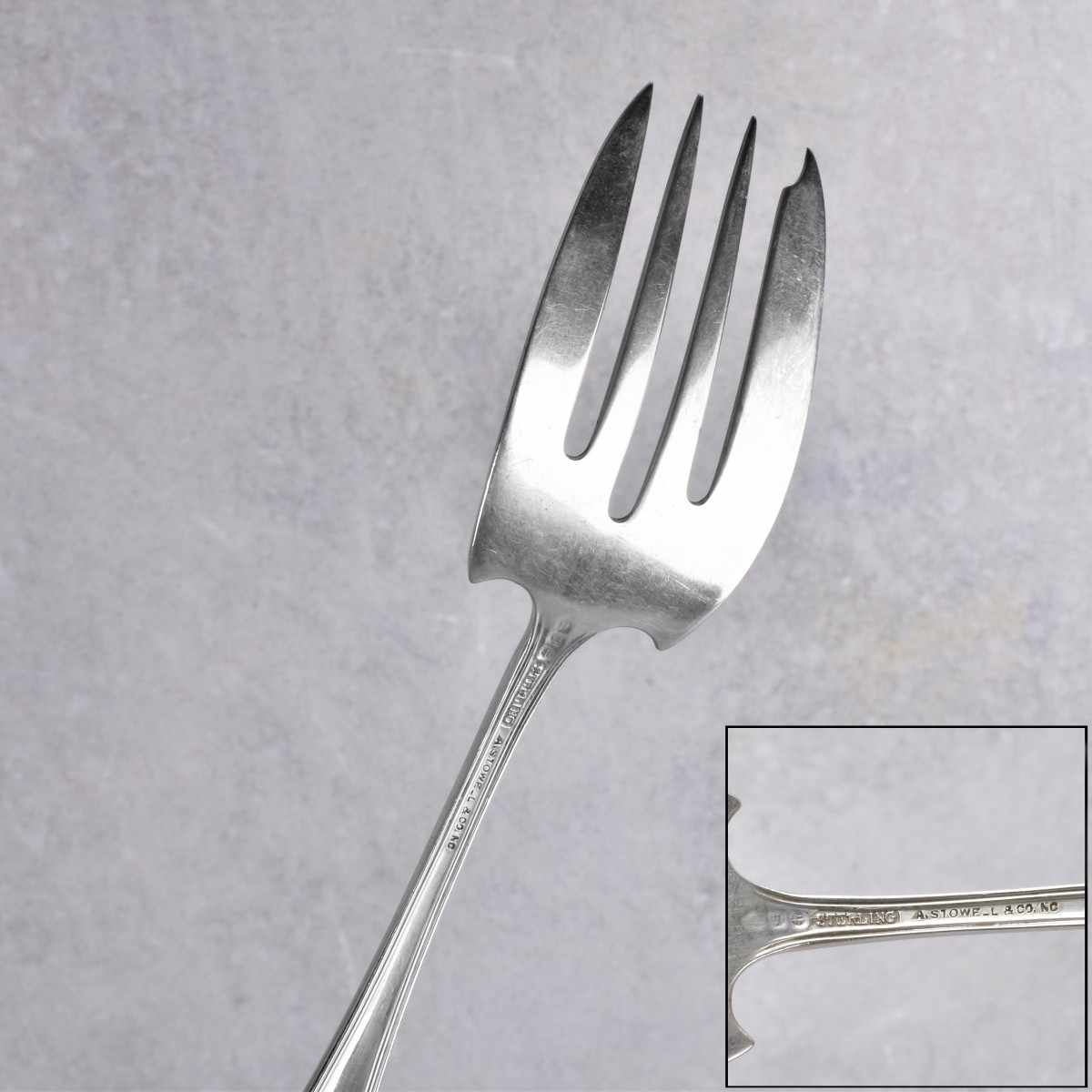 A.J. Towel Sterling Silver Forks and Cake Knife