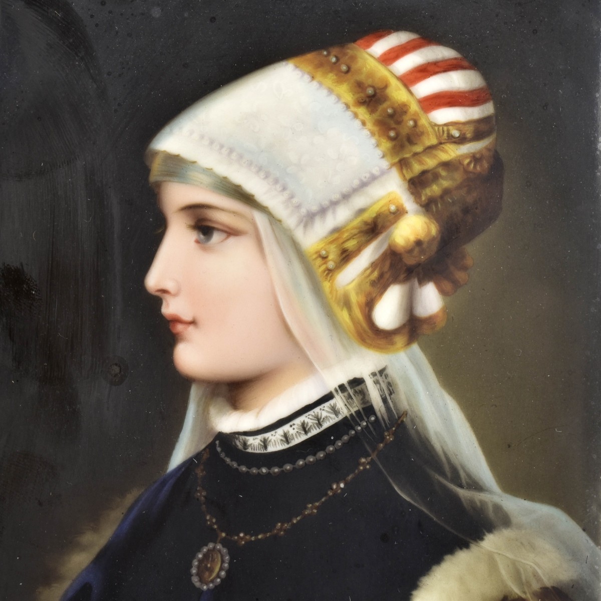 Late 19th Century Hand Painted Porcelain Plaque